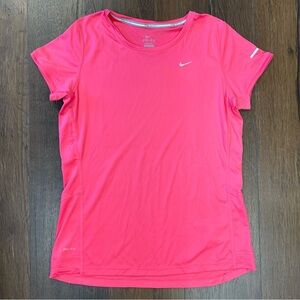 Nike dri -fit pink round neck running shirt SZ LG
